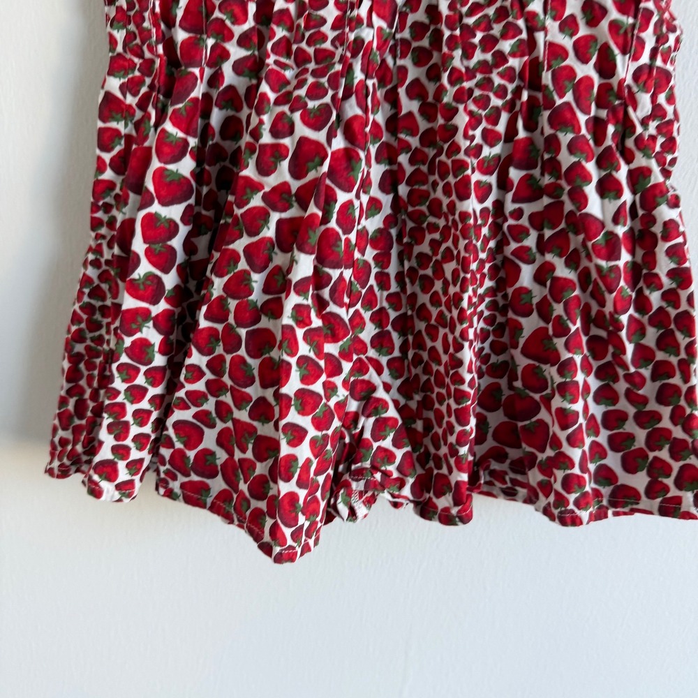 Crewcuts Strawberry Print Cotton Romper Size 5 - Picture 9 of 10